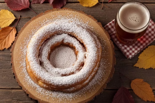 Funnel cake and craft beer pairing at pumpkin beer festival fall food truck festival
