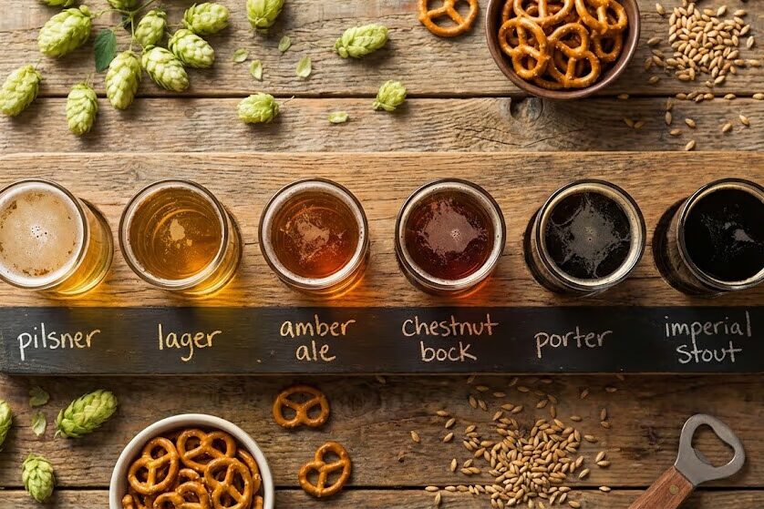 Beer tasting flight showing variety of new craft beer releases and best upcoming craft beers 2026