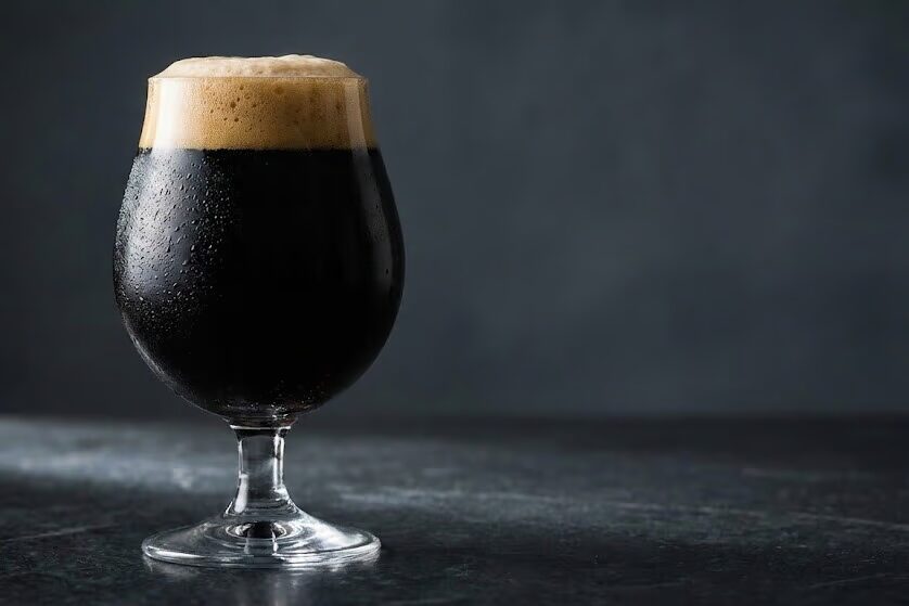 Belgian-style commemorative craft beer glass from Iowa winter beer festival perfect for tasting imperial stouts and seasonal brews